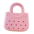 thumbnail image 3 of Bolso de playa para mujer, impermeable, pequeño, bolso de mano de viaje para viajar y nadar. Rosa, 3 of 9
