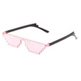 thumbnail image 3 of Gafas de mosaico de píxeles de 8 bits, gafas de sol sin montura para fiestas de niños adultos, sombra de disfraces Rosado, 3 of 6