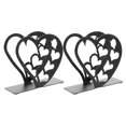 thumbnail image 1 of 2 servilleteros con forma de corazón, dispensadores de pañuelos creativos, decorativos, de pie, de metal negro, para mesa de comedor., 1 of 7