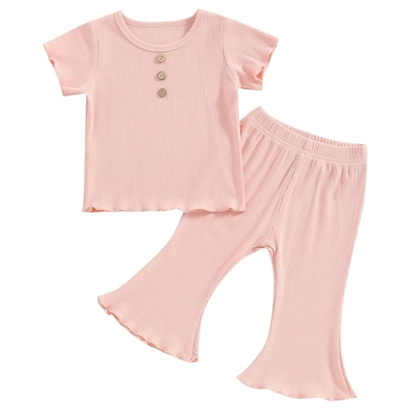 KEXE Baby Girl Outfits Toddler Outfits For Girls Toddler Baby Girls Summer Clothes Short Sleeve T-Shirt Tops Short Sets Cute Outfits