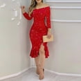 thumbnail image 2 of Ketyyh-chn99 Robes et Robes de Soirée Robe d'Été Femme Mode Élégante Robe de Soirée pour Dames Rouge,G, 2 of 5
