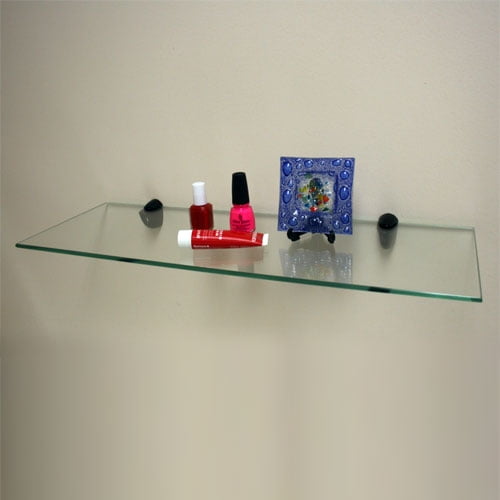 Tempered Glass Shelf 24w x 12d Inches with Polished Edges 