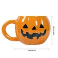 thumbnail image 2 of TIELUTT Unique Pumpkin Shape Ceramic Coffee Mug with Handle Fall Thanksgiving Themed Cup for Hot Beverages Pool Glasses and Platters Coffee Cups Mugs Bulk Kitchen Cup Set Mugs Tumbler Set for Kitchen, 2 of 5