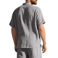 thumbnail image 4 of pstuiky camisetas de manga corta para hombre, Blusa informal de manga corta con cuello vuelto y botones de color liso para hombre ropa de hombre xxxl, 4 of 9