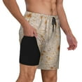 thumbnail image 3 of Picia Tortilla pattern Mens Swim Trunks with Compression Liner Stretch Beach Shorts Quick Dry with Zipper Pockets No-Chafing Board Shorts-Small, 3 of 9