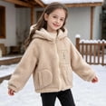 thumbnail image 6 of LUGOGNE Girls Sherpa Fleece Jacket Hooded Long Sleeve Full Zip Warm Teddy Coat Casual Loose Fit Outerwear with Multiple Pockets Kids Fall Winter Clothing, 6 of 7
