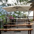 thumbnail image 6 of C-Hopetree 6.5 x 10 ft Rectangular Outdoor Patio Market Table Umbrella with Solar LED Lights, Taupe, 6 of 8