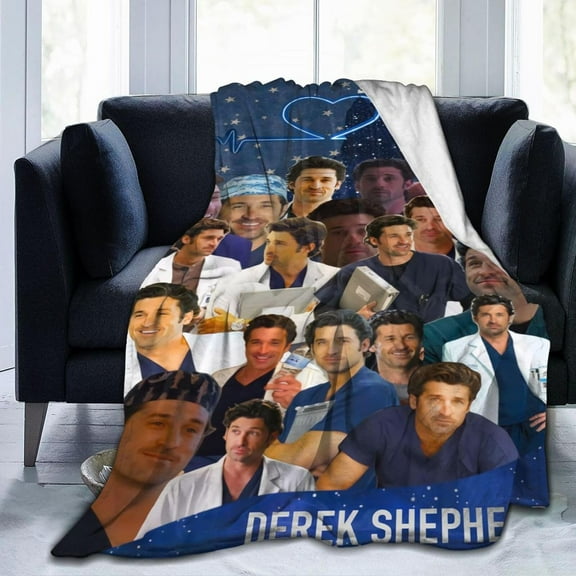 Blanket Derek Actors Shepherd Throw Flannel Blankets Warm Soft Cozy Fuzzy Air Conditioning Blanket for Living Room Sofa Bed Gift Blankets for All Seasons 30"x40"