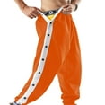 thumbnail image 3 of Men Tear Away Track Pants High Split Side Snap Cinch Bottoms Loose Sweatpants Long Trouser, 3 of 8