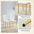 thumbnail image 6 of Luxury White PU Leather Dining Chairs Set of 4, Modern Gold Metal Legs, Ergonomic Stripe Backrest, Comfortable &amp; Durable for Dining Room, Kitchen, Living Spaces, 6 of 26