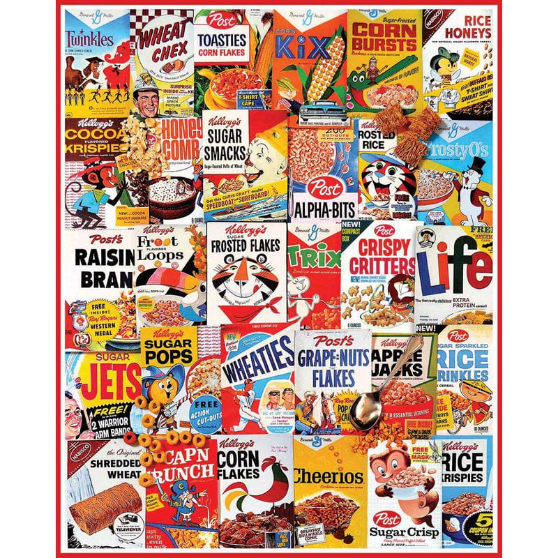 White Mountain 1000 PC Puzzle "vintage Cereal Boxes" 2014 Item 1007T 20 X 27 for sale online 