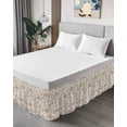 thumbnail image 4 of Khaki Fruit Wrap Around Bed Skirts for King Bed 18" Drop, Bed Skirt with Adjustable Elastic Belt Dust Ruffle Bed Valance for Bedroom Hotel Luxury Country Retro Floral Botanical Plant Bed Frame Cover, 4 of 7