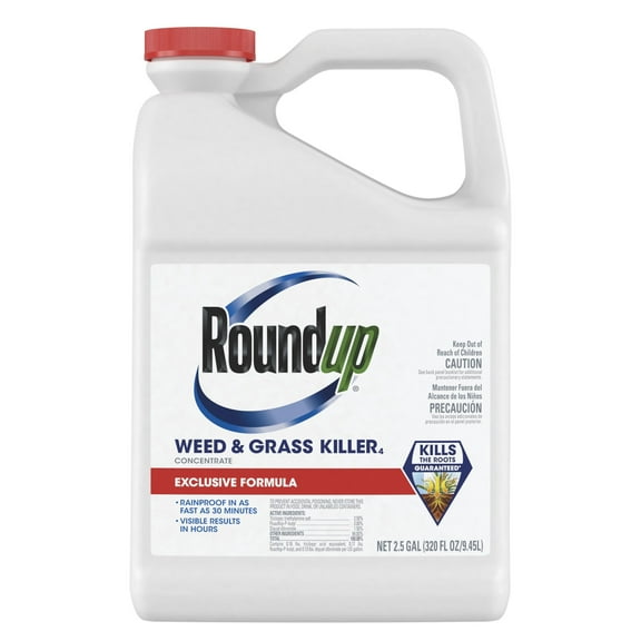 Roundup Weed & Grass Killer Concentrate, Use in and Around Flower Beds, Walkways and Other Areas of Your Yard, 2.5 gal.