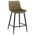 thumbnail image 1 of Bouclair Tabouret de Bar en Tissu Velours Kaki et Métal, 1 of 10