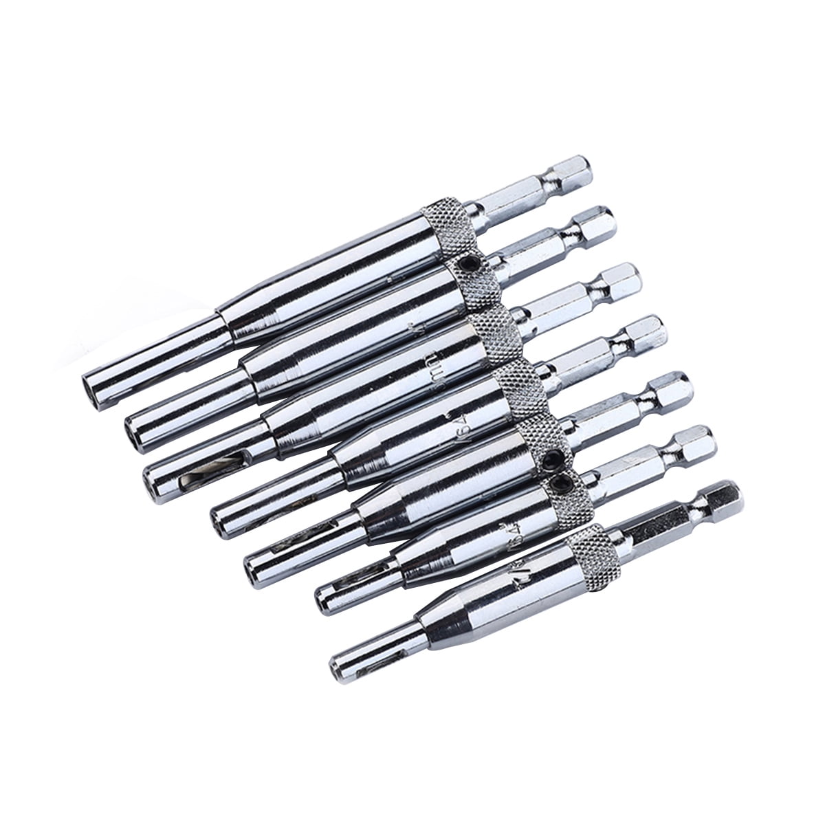 LABSERRON  Woodworking Drill Bit Set, Silver, Precise Hinge Hole Drilling, 14Pcs