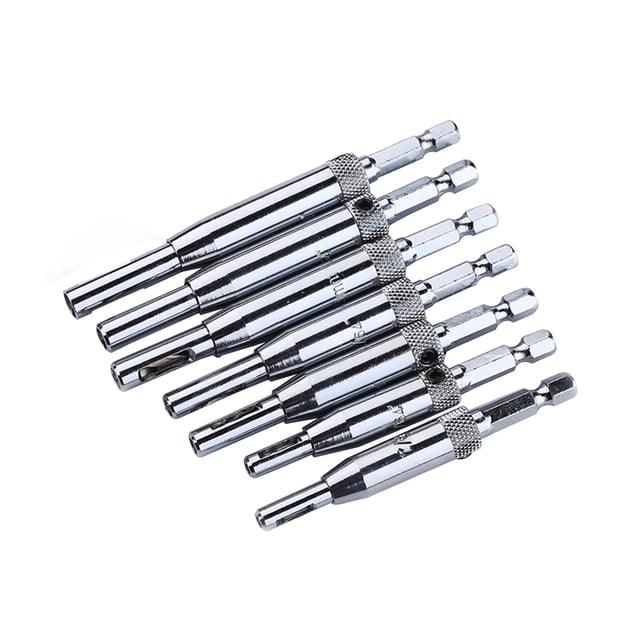 7Pcs Door Hinge Adjustment Tool Set with Chip Discharge System for Professional Use 12 x 8.5 x 1.5cm
