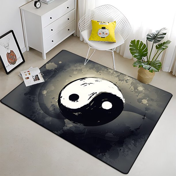 Alfombra de suelo moderna china Dragon Tai Chapel Bagua Yin Lea área de composición niños sala de estar alfombra decoración del hogar alfombras de polímero120x160cm (47x62in)120x160cm (47x62in) zhangmengya unisex