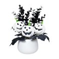 thumbnail image 1 of Centro de mesa de calabaza de Halloween, planta artificial en maceta, planta falsa Blanco, 1 of 9
