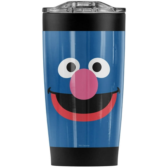 Sesame Street/Grover Face Stainless Steel Tumbler 20 oz Coffee Travel Mug/Cup, Vacuum Insulated & Double Wall with Leakproof Sliding Lid | Great for Hot Drinks and Cold Beverages