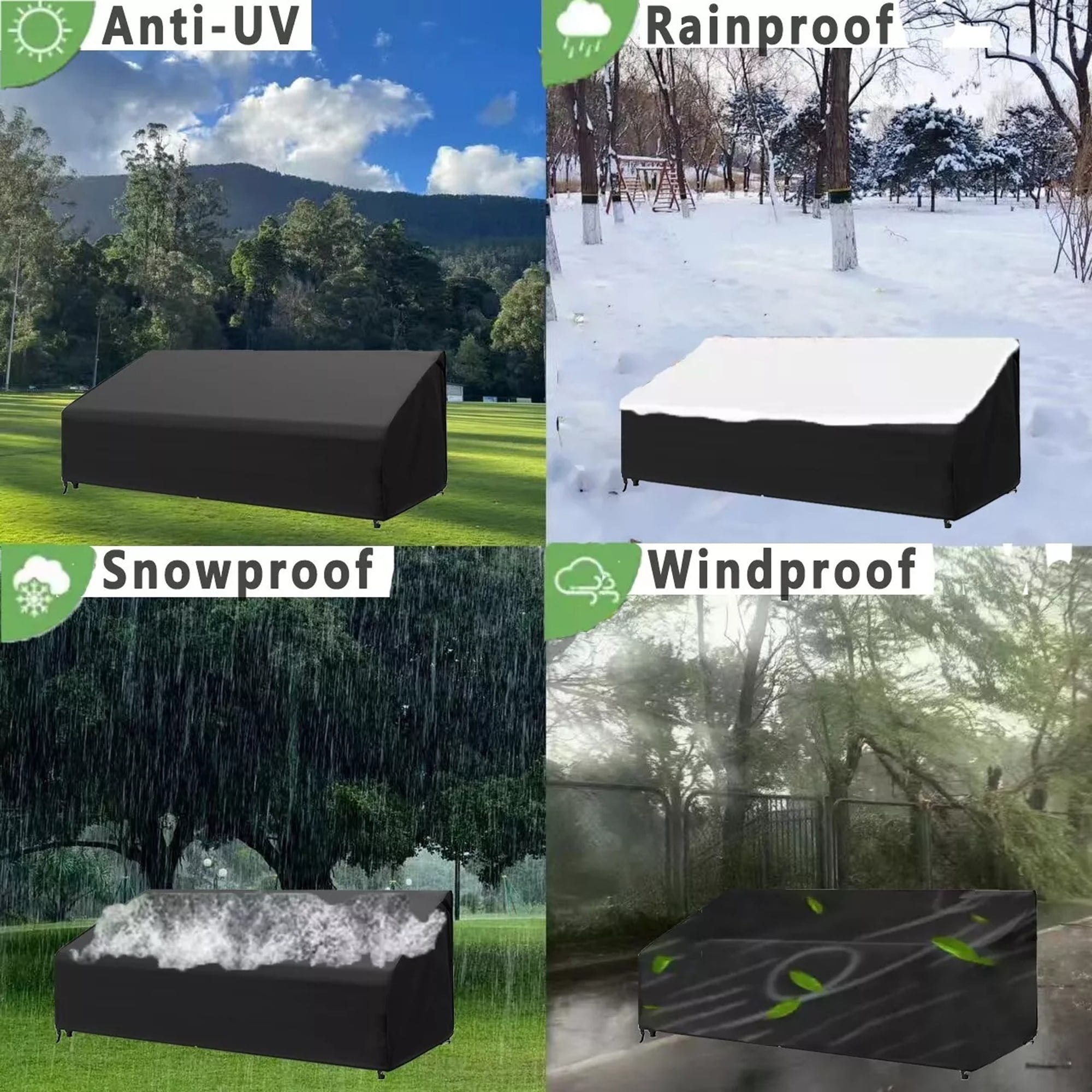 SHELTUSE Patio Furniture Covers 64 x 26 x 35 inch Waterproof Outdoor Patio Chair Covers Durable Rectangular Sofa Covers Patio Furniture Set Cover Resistant for Rain Snow Dust Anti-UV Windproof