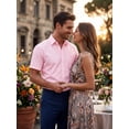 thumbnail image 5 of Mens Short Sleeve Dress Shirt Button up Oxford Shirts Pink Button Down Collar Shirt with Pocket M, 5 of 8