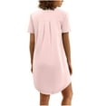 thumbnail image 4 of hotojiny Button Down Nightgown for Women Casual Soft Short Sleeve Sleepshirts Comfy Lounge Loose House Dresses, 4 of 7