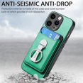 thumbnail image 2 of For Iphone 15 Pro Skin Feel Ring Holder Wallet Magnetic Phone Case(Green),iPhone 16 Pro Max, 2 of 8