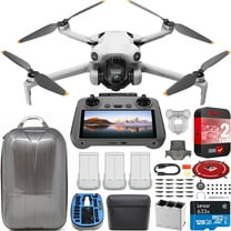 DJI Mini 4 Pro Folding Drone with RC 2 Remote (w/ Screen) Fly More Combo Plus, 4K HDR Video Camera, Under 249g,Omnidirectional Sensing, 3 Plus Battery Bundle with Deco Gear Hard Case & Accessories