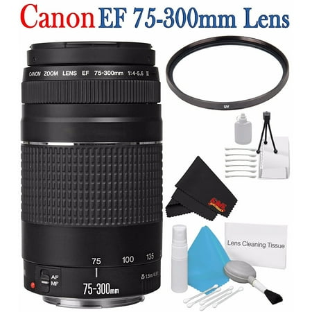 Canon EF 75-300mm f/4-5.6 III Telephoto Zoom Lens + 58mm UV Filter + Deluxe Starter Kit + Deluxe 3pc Lens Cleaning Kit Bundle