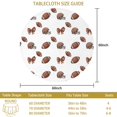 thumbnail image 3 of Football Helmet Brown Pattern Round Tablecloth 60"x60", Wrinkle Resistant Wipeable Table Cover for Kitchen Dining Room Picnic Patio and Party, 3 of 4