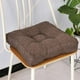 thumbnail image 2 of Nvzi Cojín de asiento de silla acolchado cuadrado de lino sintético, almohadillas de silla sólidas y suaves, cómodo para sentarse en la oficina, el hogar o el automóvil, 20 x 20 pulgadas, café oscuro, 2 of 4