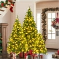 thumbnail image 4 of TZDZRC Green Pre-Lit Artificial Christmas Tree,Hinged,with 820 LED Lights,for Indoor and Outdoor Decoration,Set of 3 Xmas Trees(8FT, 6FT, 4FT), 4 of 8