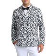 thumbnail image 1 of Blazer de leopardo INSPIRE CHIC para hombres, chaqueta deportiva de doble botonadura con solapa de pico, traje de animal, 2XL gris, 1 of 6