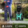 thumbnail image 4 of FOTING Electric Pressure Washer with Inlet Hose & Filter, 4500 PSI 3.2 GPM Power Washer with 4 Quick Connect Nozzles & Foam Cannon for Cars/Fences/Driveways/Patios/Home Cleaning, 4 of 8