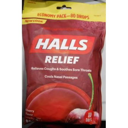 Halls Triple Action Soothing Cough Drops, Cherry, 80 (Best Cough Drops For Lost Voice)