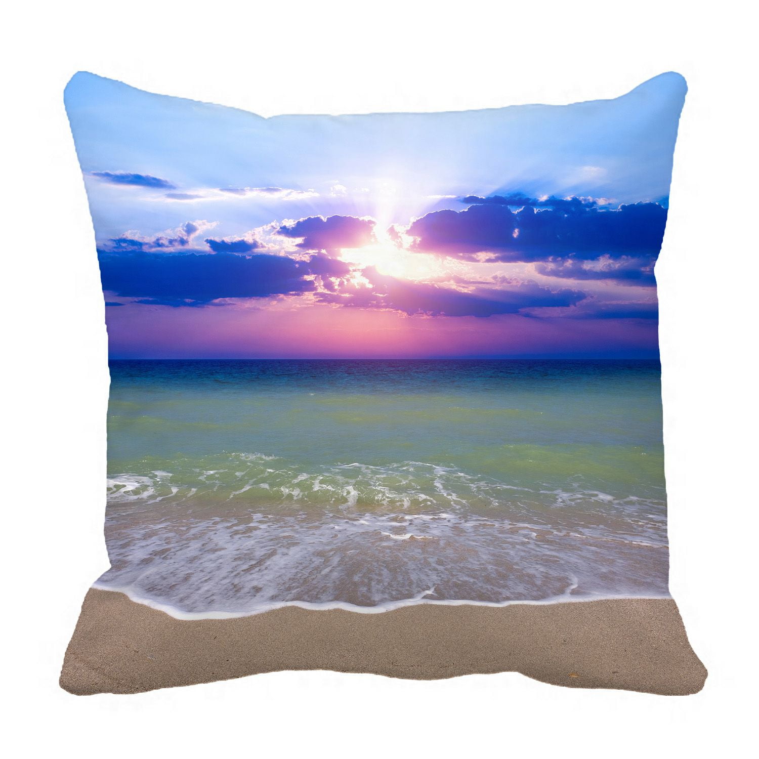 PHFZK Beautiful Seascape Pillow Case, Nice Sunset over Sea Beach