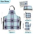 thumbnail image 3 of Cute Purple and Black Plaids Apron Set with Oven Mitts Pot Holders Set of 5 Kitchen Stuff Accessories, 3 of 6