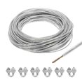 thumbnail image 1 of Uxcell 1/8 Clear Vinyl Coated Wire Ropes 98ft Galvanized Steel with 6PCS M3 Loop Sleeves, 1 of 7