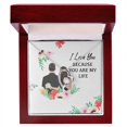 thumbnail image 1 of I Love You Because You Are My Life Forever Necklace w Message Card, 1 of 8