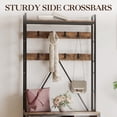 thumbnail image 4 of 70" Hall Tree with Bench, Metal Frame Entryway Organizer with Shoe Storage, Hooks & Shelf for Mudroom, Hallway, 4 of 6