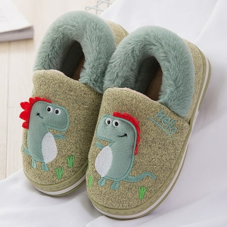

Baby Boys Cute Cartoon Dinosaur Warm Cozy Plush Slippers Winter