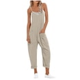 thumbnail image 2 of Babysbule V Neck Sleeveless Jumpsuits for Women Summer Spaghetti Straps Harem Long Pants Overalls With Pockets, 2 of 7