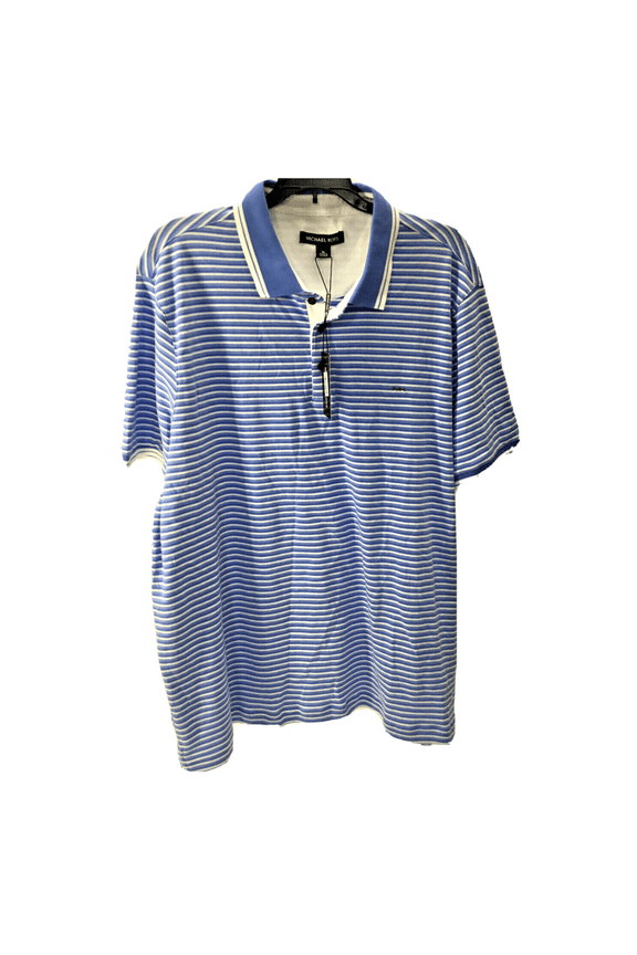 $89.50 Michael Kors Men's Short Sleeve Cotton Polo Shirt, Crew Blue, Size XL