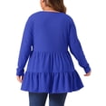 thumbnail image 3 of Agnes Orinda Women's Plus Size Babydoll Tops Long Sleeve Crew Neck Casual Loose Peplum Blouses Tunics 2X Royal Blue, 3 of 6