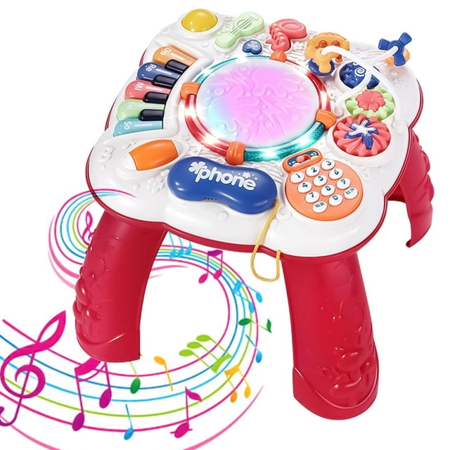HLONK Baby Toys Baby Activity Table Activity Center Learning Table Toys for Toddlers Red