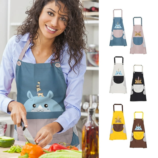 Vaidha Cute Apron Ladies With Pockets 2 Sides Coral Fleece Towel Oil Cooking Kitchen Apron Gifts