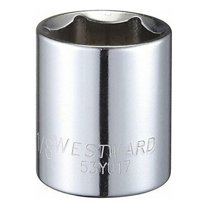Westward Socket, Steel, Chrome, 1 1/8 in 53YU17