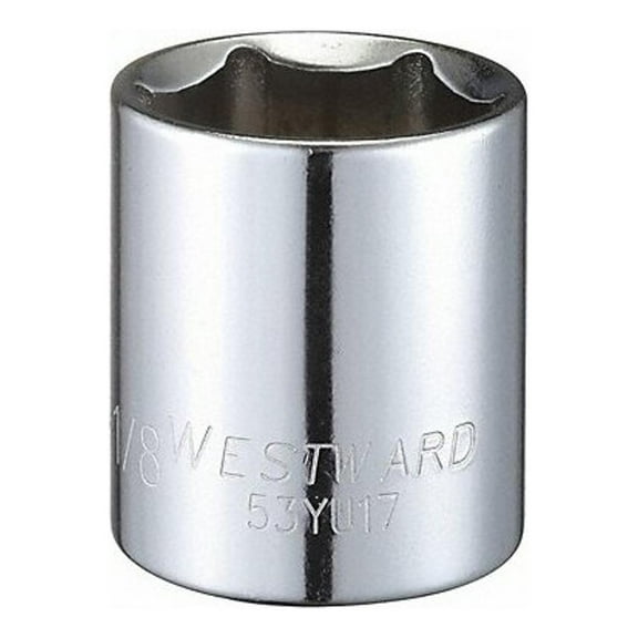Westward Socket, Steel, Chrome, 1 1/8 in 53YU17