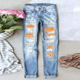 thumbnail image 2 of Baberdicy Womens Jeans Women's Autumn and Winter Jeans Printed Hole Thickened Trousers Ripped Jeans Womens, 2 of 4