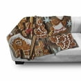 thumbnail image 3 of Gingerbread Man Soft Flannel Fleece Throw Blanket, Tasty Looking Traditional Cookies Little Snowflakes Cinnamon, Cozy Plush for Indoor and Outdoor Use, 50" x 60", Umber Pale Brown White, by Ambesonne, 3 of 6